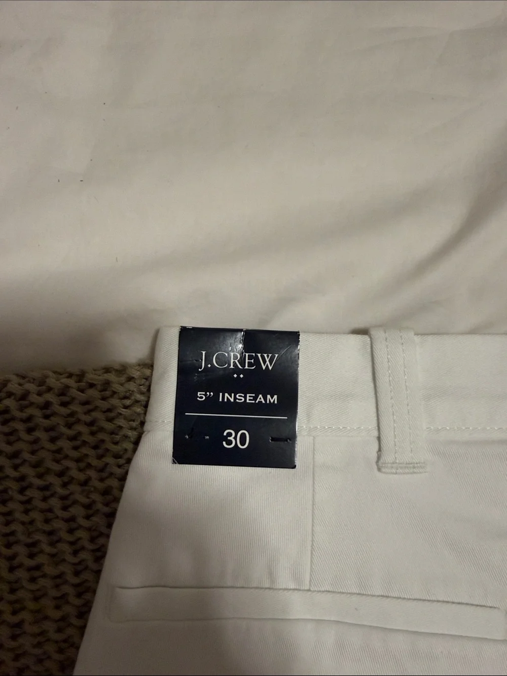 J. Crew Factory White Flat-Front Cotton Shorts